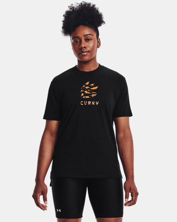 Women's Curry Lily Tiger Logo T-Shirt, Black, pdpMainDesktop image number 0